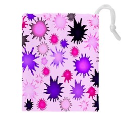 Inks Drops Black Paint Design Drawstring Pouch (5xl) by danenraven