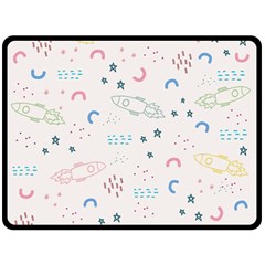 Spaceship Pattern Star Fleece Blanket (large) by danenraven