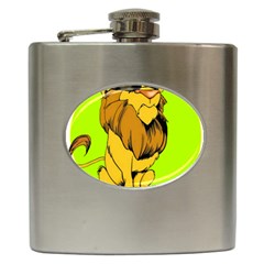 Lion Cartoon Parody Hip Flask (6 Oz) by danenraven