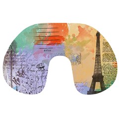 Scrapbook Paris Vintage France Travel Neck Pillow by Mog4mog4