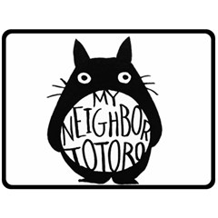 My Neighbor Totoro Black And White Two Sides Fleece Blanket (large) by Mog4mog4
