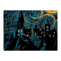 Hogwarts Castle Van Gogh Two Sides Premium Plush Fleece Blanket (mini) by Mog4mog4