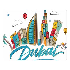Burj Khalifa Skyline Clip Art Drawing Comic World Two Sides Premium Plush Fleece Blanket (large) by Mog4mog4