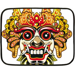 Bali Barong Mask Euclidean Vector Chiefs Face Two Sides Fleece Blanket (mini) by Mog4mog4