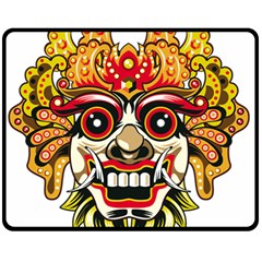 Bali Barong Mask Euclidean Vector Chiefs Face Two Sides Fleece Blanket (medium) by Mog4mog4
