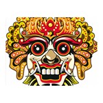 Bali Barong Mask Euclidean Vector Chiefs Face Two Sides Premium Plush Fleece Blanket (Mini) 35 x27  Blanket Front