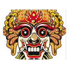 Bali Barong Mask Euclidean Vector Chiefs Face Two Sides Premium Plush Fleece Blanket (large) by Mog4mog4