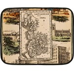 Antique Map Railway Lines Railway Train Char Two Sides Fleece Blanket (Mini) 35 x27  Blanket Front