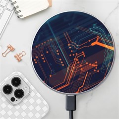 Abstract Colorful Circuit Wireless Fast Charger(white) by Bakwanart