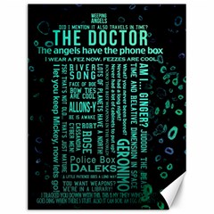 Tardis Doctor Who Technology Number Communication Canvas 12  X 16  by Bakwanart