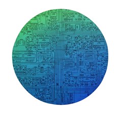 Blue And Green Circuit Board Wallpaper Circuit Board Sketch Mini Round Pill Box (pack Of 3) by Bakwanart