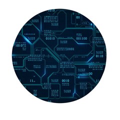 Technology Computer Circuit Boards Electricity Cpu Binary Mini Round Pill Box (pack Of 5) by Bakwanart