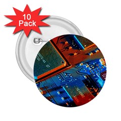 Gray Circuit Board Electronics Electronic Components Microprocessor 2 25  Buttons (10 Pack)  by Bakwanart