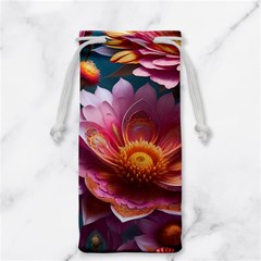 Pink Flowers Petals Blossoms Blooms Art Jewelry Bag by 99art
