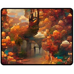 Collage Art Ai Wow Awesome Two Sides Fleece Blanket (medium) by 99art