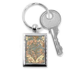 Art Nouveau Vintage Retro Pattern Floral Key Chain (rectangle) by 99art
