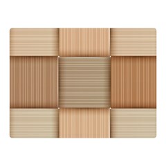 Wooden Wickerwork Texture Square Pattern Two Sides Premium Plush Fleece Blanket (mini) by 99art
