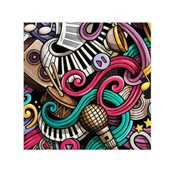 Doodle Colorful Music Doodles Square Satin Scarf (30  X 30 ) by 99art