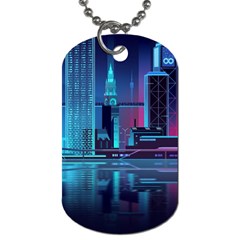 Digital Art Artwork Illustration Vector Buiding City Dog Tag (two Sides) by 99art
