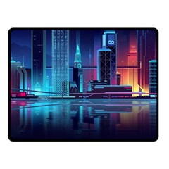 Digital Art Artwork Illustration Vector Buiding City Two Sides Fleece Blanket (small) by 99art