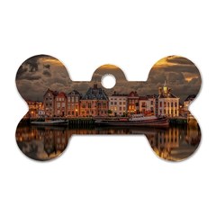 Old Port Of Maasslui Netherlands Dog Tag Bone (two Sides) by 99art