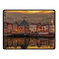Old Port Of Maasslui Netherlands Fleece Blanket (small) by 99art