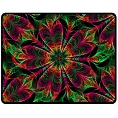 Multicolored Flower Mandala Wallpaper Kaleidoscope Pattern Two Sides Fleece Blanket (medium) by 99art