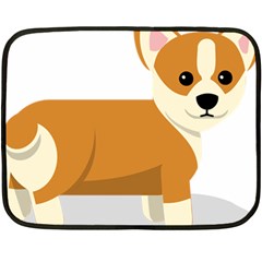 Corgi Dog Puppy Two Sides Fleece Blanket (mini) by 99art