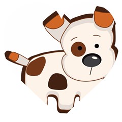 Animation-dog-cute-cartoon-drawing Wooden Puzzle Heart by 99art