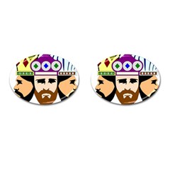 Comic-characters-eastern-magi-sages Cufflinks (oval) by 99art
