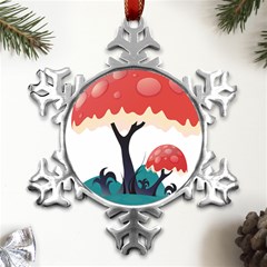Tree-art-trunk-artwork-cartoon Metal Small Snowflake Ornament by 99art