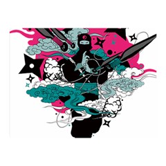 Japan Ninja-japanese-samurai-color- Two Sides Premium Plush Fleece Blanket (mini) by 99art