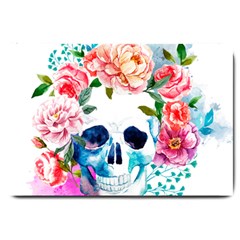 Day Of The Dead Skull Art Large Doormat by 99art
