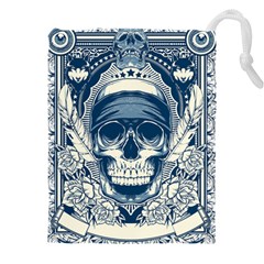 Skull Drawing Drawstring Pouch (4xl) by 99art