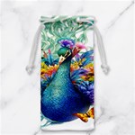 Bird-peafowl-painting-drawing-feather-birds Jewelry Bag Front