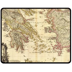 Map Of Greece Archipelago Fleece Blanket (medium) by B30l