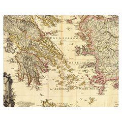 Map Of Greece Archipelago Two Sides Premium Plush Fleece Blanket (medium) by B30l