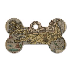 Iceland Cartography Map Renaissance Dog Tag Bone (one Side) by B30l