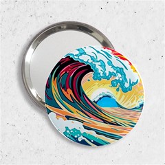 Ai Generated Waves Ocean Sea Tsunami Nautical Blue Sea (2) 2 25  Handbag Mirrors by Cowasu
