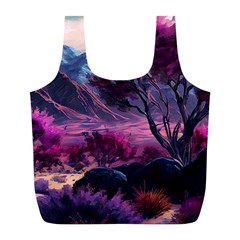 Landscape Landscape Painting Purple Purple Trees Full Print Recycle Bag (l) by Cowasu