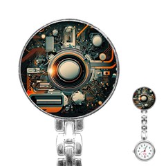 Illustrations Technology Robot Internet Processor Stainless Steel Nurses Watch by Cowasu