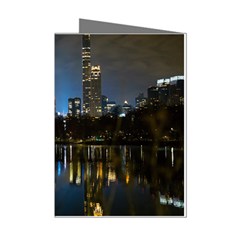 New York Night Central Park Skyscrapers Skyline Mini Greeting Cards (pkg Of 8) by Cowasu