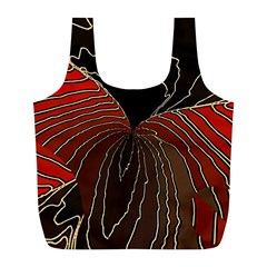 Red Gold Black Voracious Plant Leaf Full Print Recycle Bag (l) by Bangk1t
