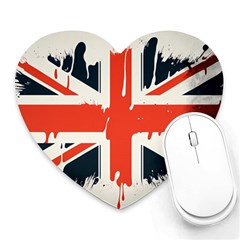 Union Jack England Uk United Kingdom London Heart Mousepad by Bangk1t