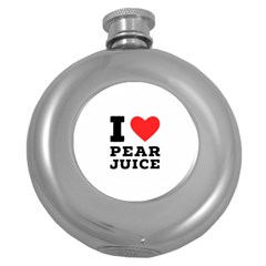 I Love Pear Juice Round Hip Flask (5 Oz) by ilovewhateva