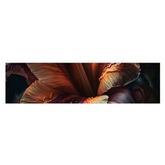 Flower Orange Lilly Oblong Satin Scarf (16  X 60 ) by Ndabl3x
