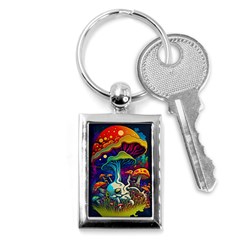 Mushrooms Fungi Psychedelic Key Chain (rectangle) by Ndabl3x