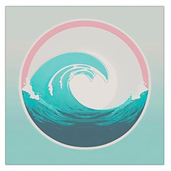 Waves Tidal Ocean Sea Tsunami Wave Minimalist Square Satin Scarf (36  X 36 ) by Wav3s