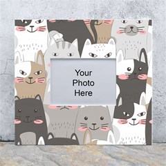 Cute Cats Seamless Pattern White Wall Photo Frame 5  X 7  by Wav3s