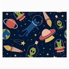Seamless-pattern-with-funny-aliens-cat-galaxy Large Glasses Cloth by Wav3s
